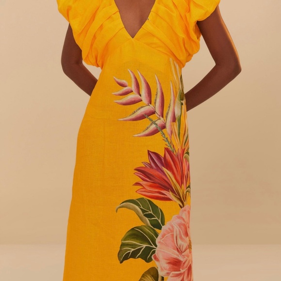 NEW Spring Awakening Euroflax™ Premium Linen Midi Dress XS - Picture 4 of 5